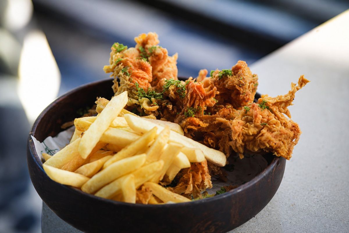 Cajun Chicken Strips — plated at Levitate