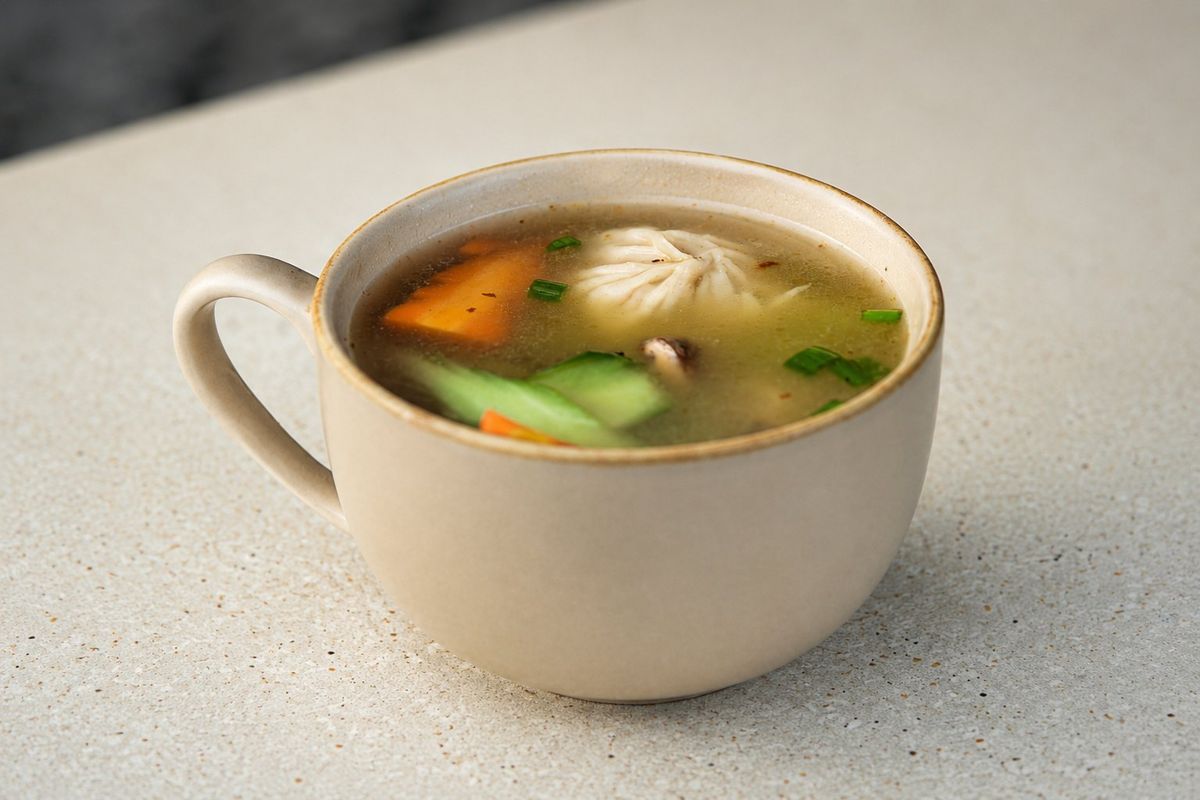 Chicken Dumpling Soup — plated at Levitate