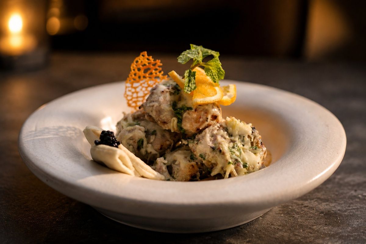 Chicken Malai Kabab — plated at Levitate