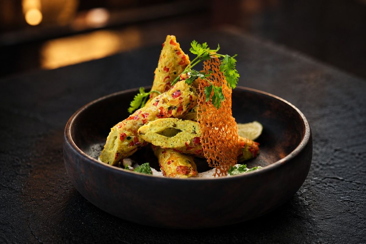 Chicken Seekh Kebab — plated at Levitate