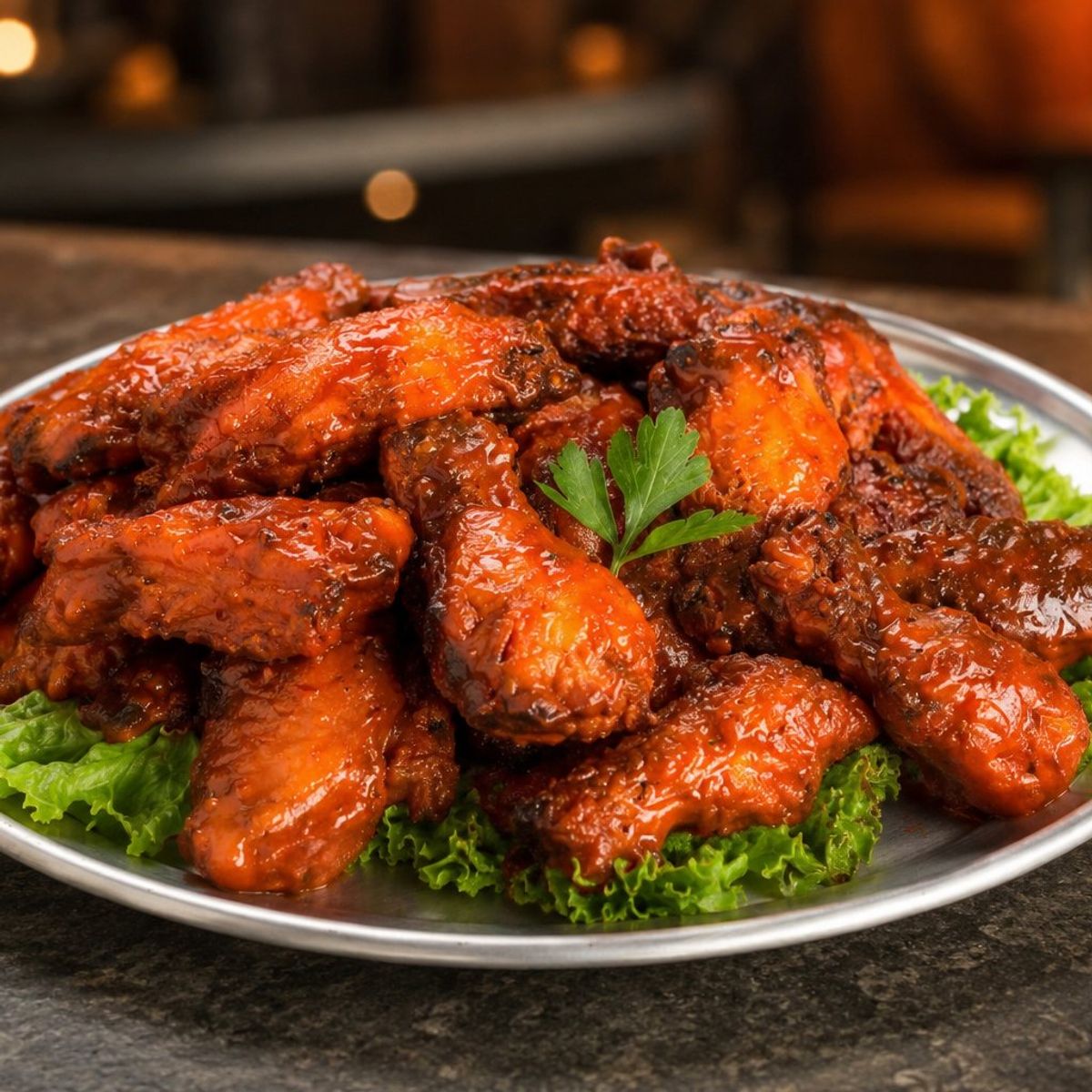 Buffalo wings with masala fries