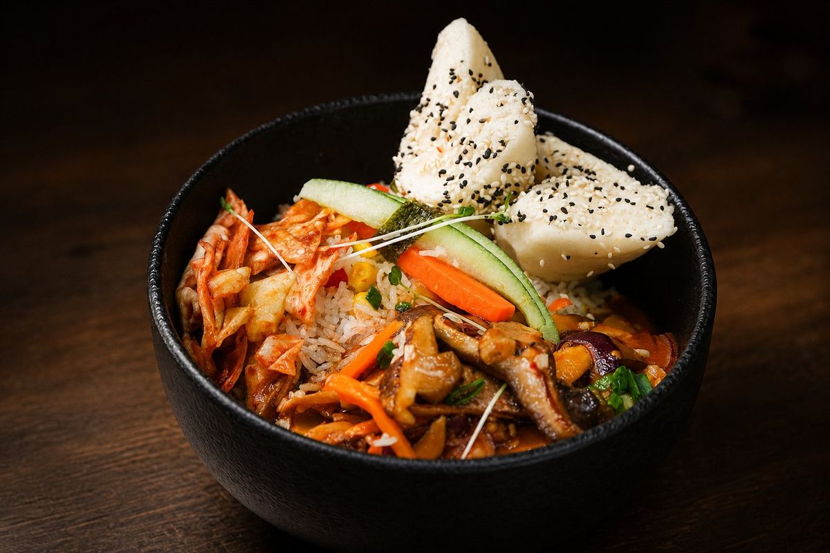 Fungi Bowl — plated at Levitate