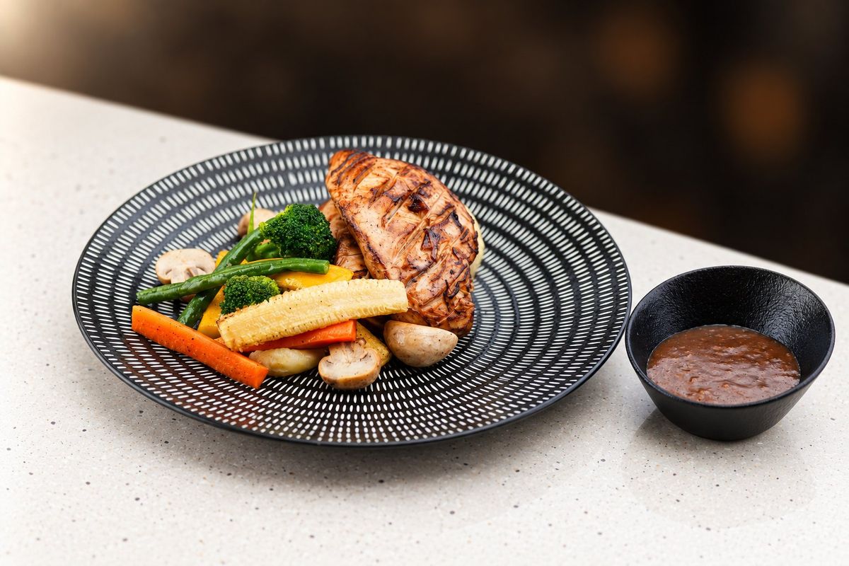 Grilled Chicken Steak — plated at Levitate