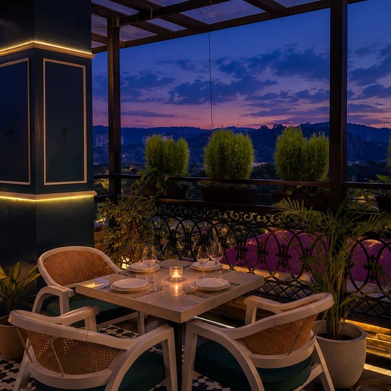 A table for two at sunset