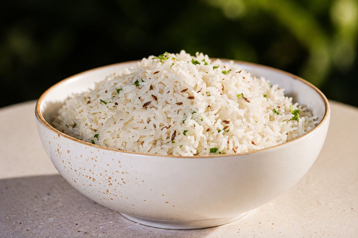 Jeera Rice — plated at Levitate