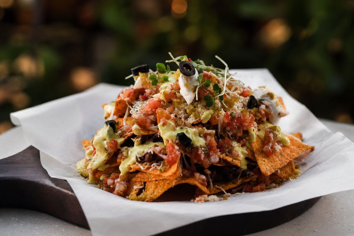 Loaded Nachos — plated at Levitate