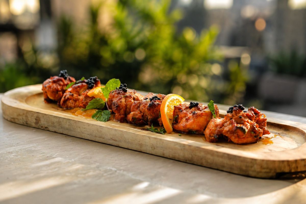 Murg Tikka — plated at Levitate