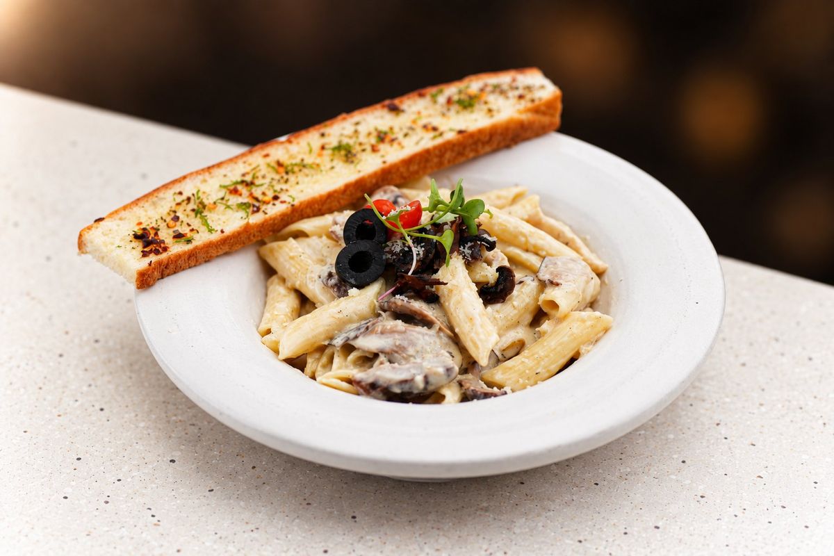 Penne Fungi — plated at Levitate