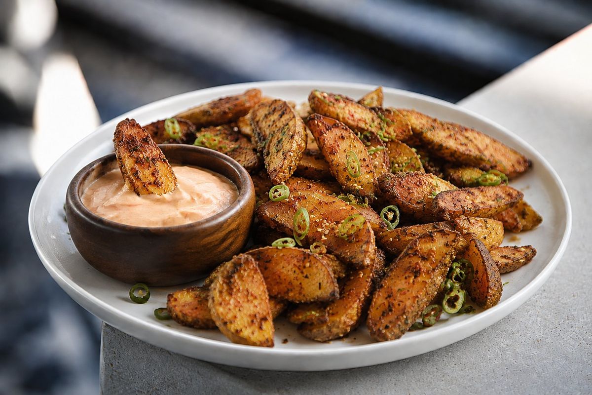 Potato Wedges — plated at Levitate
