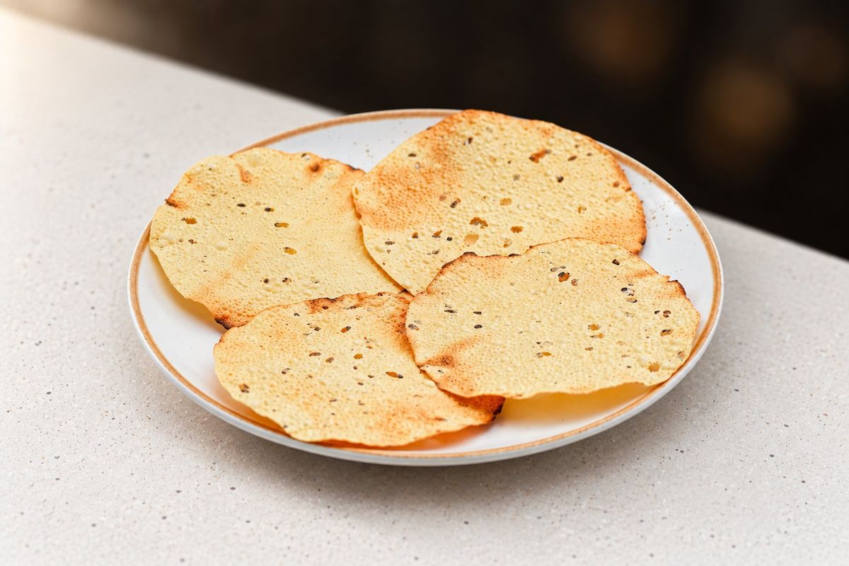 Roasted Papad — plated at Levitate