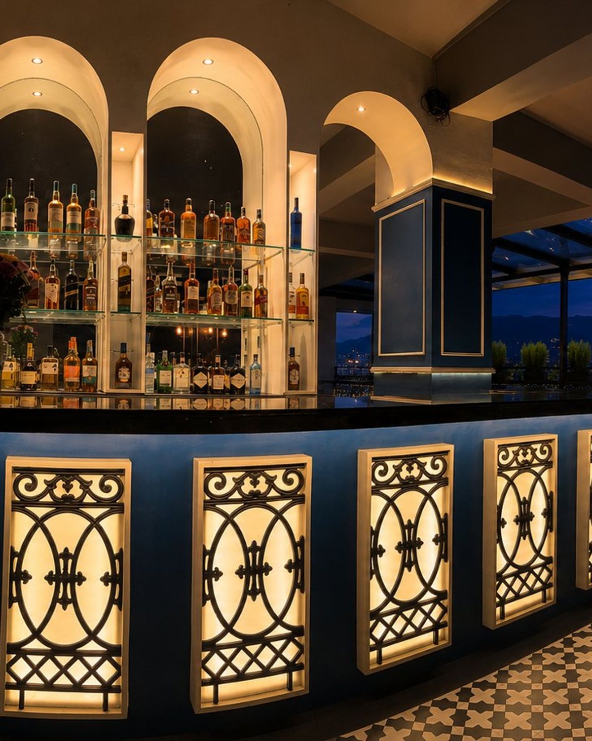 The bar at Levitate rooftop