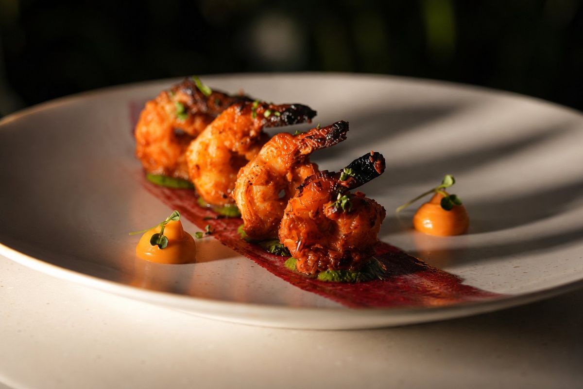 Tandoori Prawn — plated at Levitate